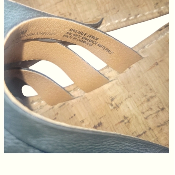 Korks Women's Shay Strappy Open Toe Cork Footbed Gray-Blue Sandals Sz 10 - Picture 7 of 7